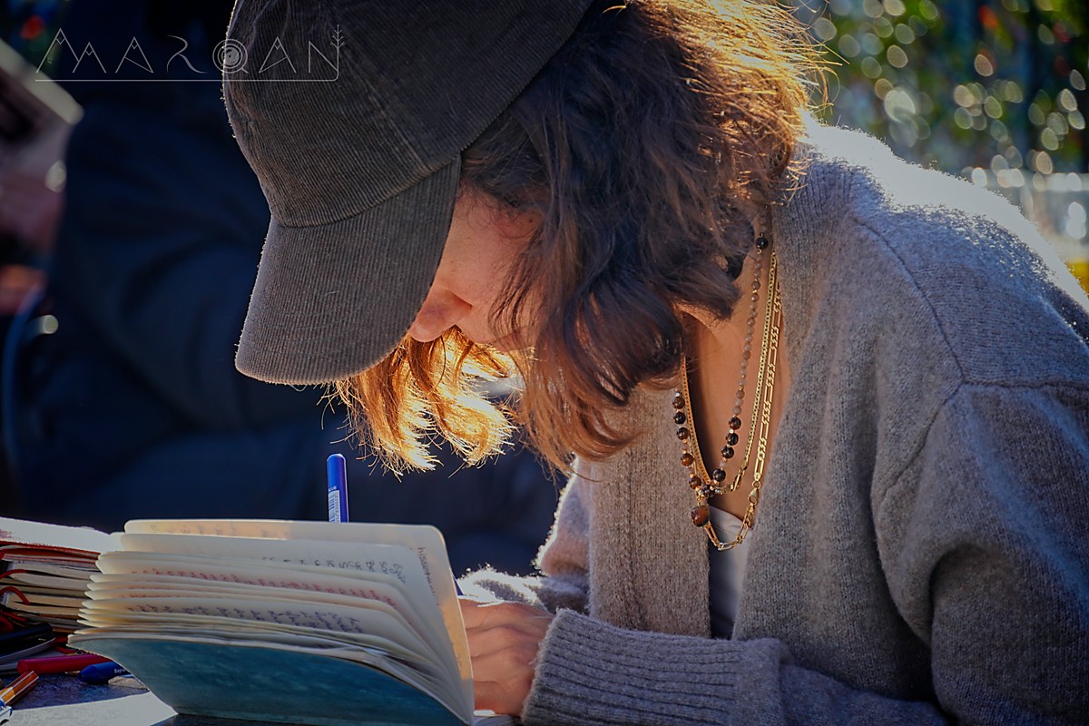 Woman writing
